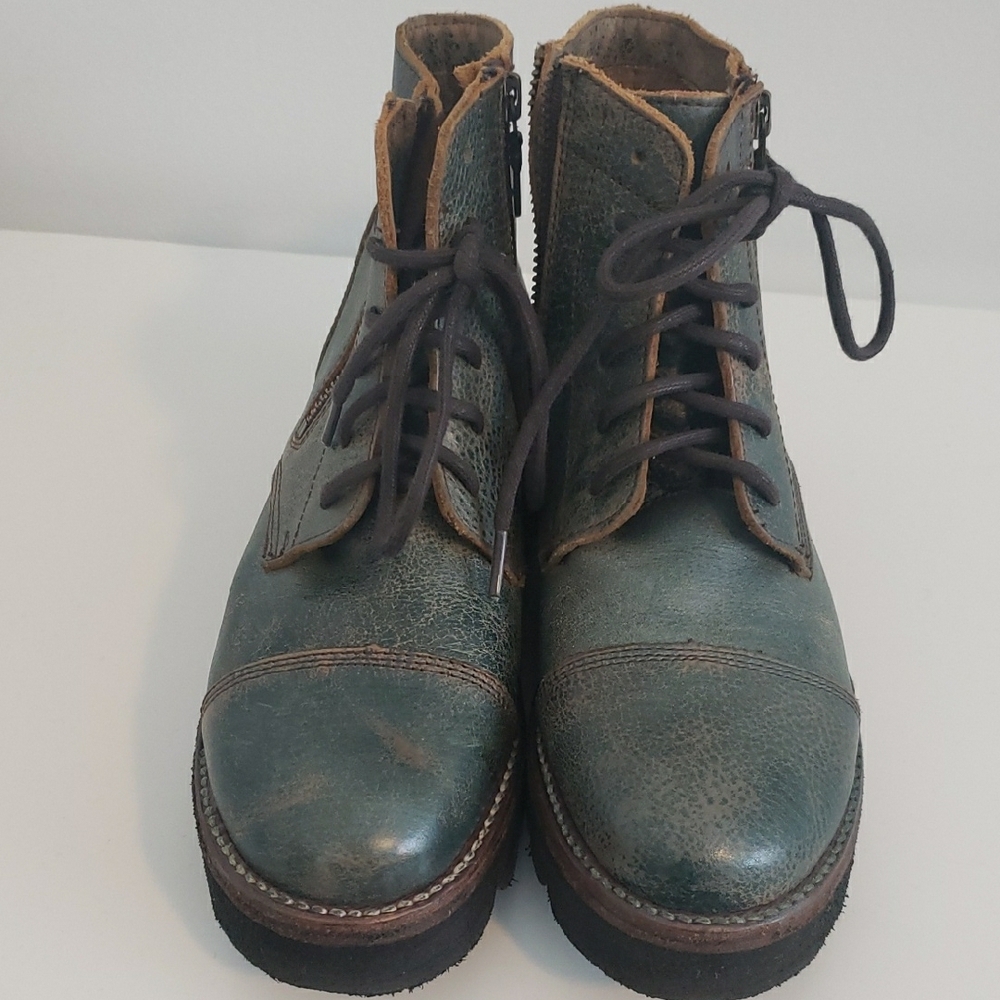 BedStu Womens Green Leather Boots - Picture 2 of 6